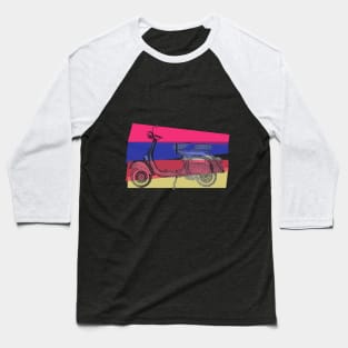 Scooter Vespa on pink and purple Baseball T-Shirt